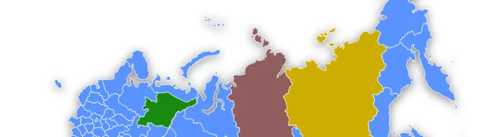 Карта России с различным функционалом